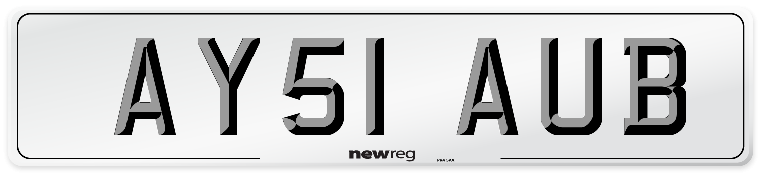 AY51 AUB Number Plate from New Reg